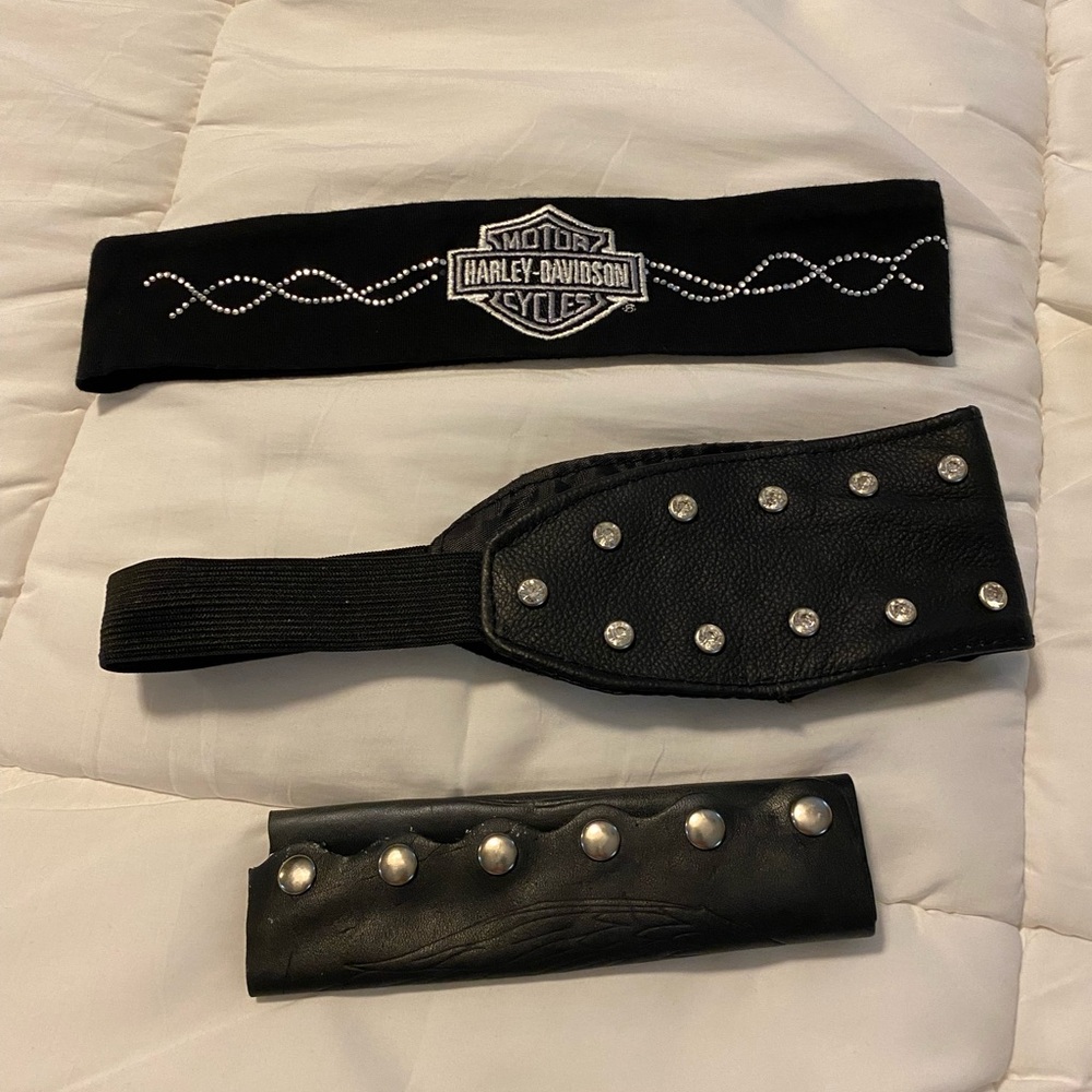 Harley Davidson headband leather hair wrap